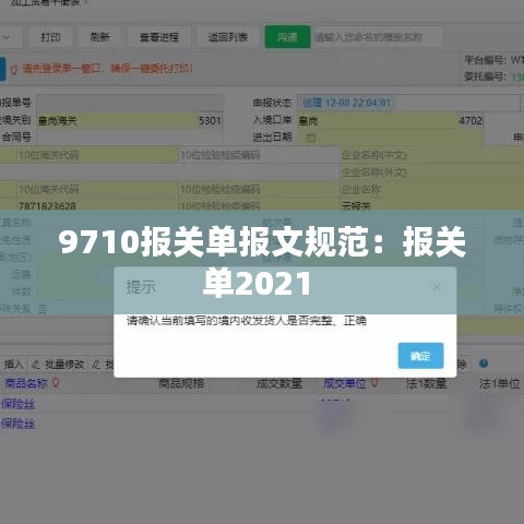 9710报关单报文规范：报关单2021 