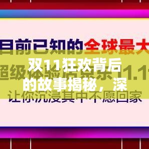 双11狂欢背后的故事揭秘，深度报道，探寻购物盛宴的真相