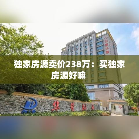 独家房源卖价238万：买独家房源好嘛 