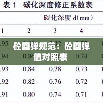 砼回弹规范：砼回弹值对照表 