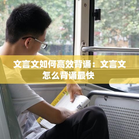 文言文如何高效背诵：文言文怎么背诵最快 