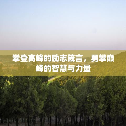 攀登高峰的励志箴言，勇攀巅峰的智慧与力量